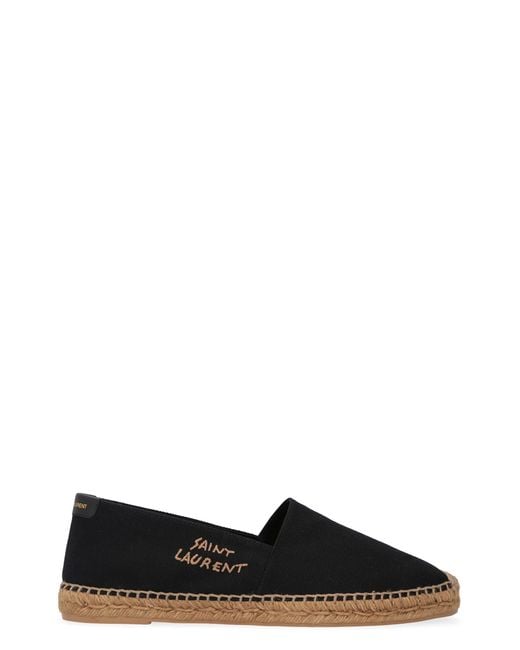 Saint Laurent Black Canvas Espadrilles Linen; Cotton; Polyurethane for men