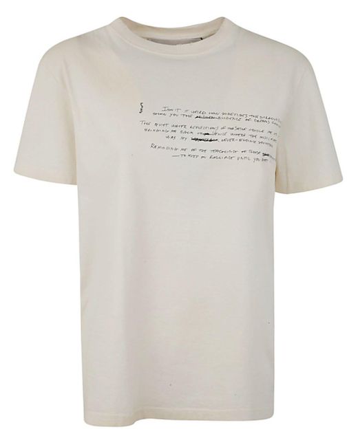Golden Goose Deluxe Brand White Graphic Printed Crewneck T-shirt