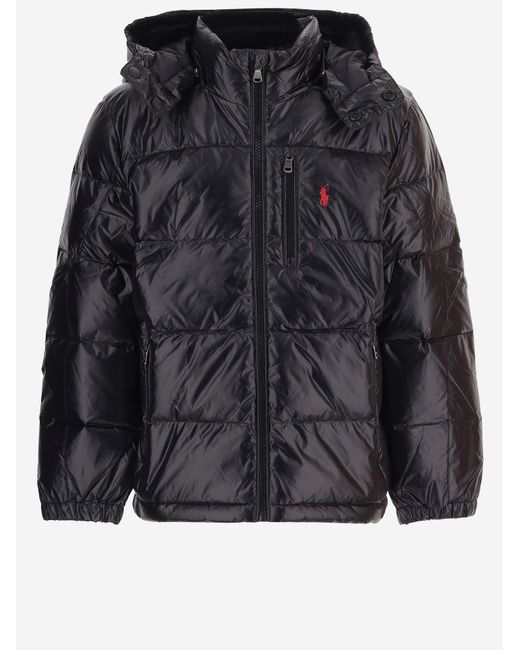 Polo Ralph Lauren Black Padded Jacket With Logo Nylon for men