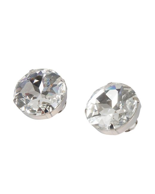 Alessandra Rich Metallic Diamond Embellished Earrings