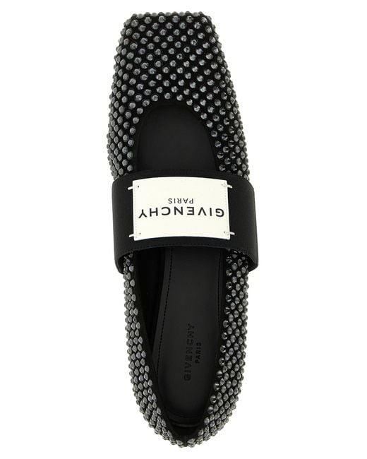 Givenchy Black Sliced Square Ballet Flats