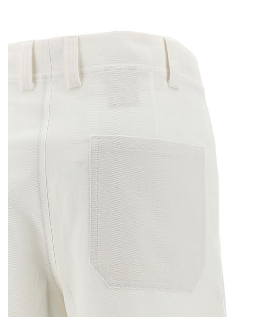 Brunello Cucinelli White Wide Trousers