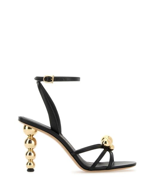 Ferragamo White Salvatore Leather Karina Sandals
