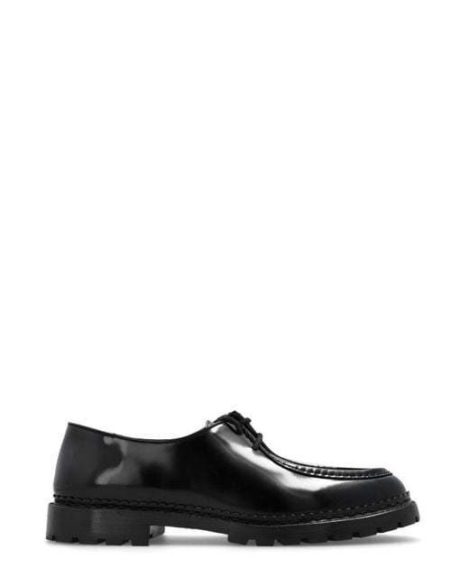 Saint Laurent Black Malo Slip-On Lace-Up Shoes for men