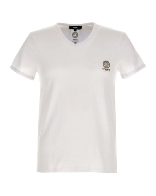 Versace White Logo Print T-shirt for men