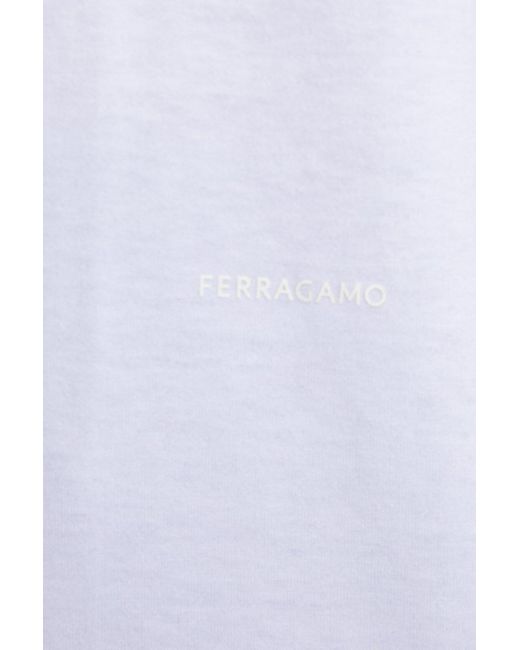 Ferragamo White Short-Sleeved Crewneck T-Shirt for men