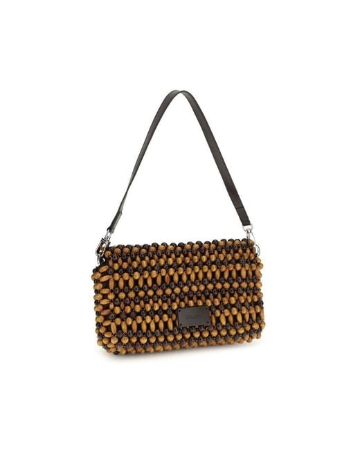 Staud Brown Wood Shoulder Bag