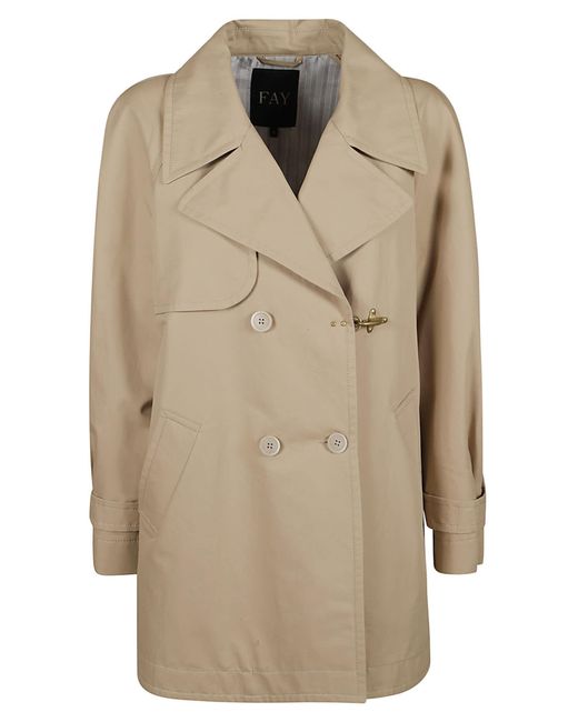 Fay Natural Double-Breasted Short Coat