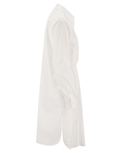 Max Mara White Juanita Poplin Chemise Dress