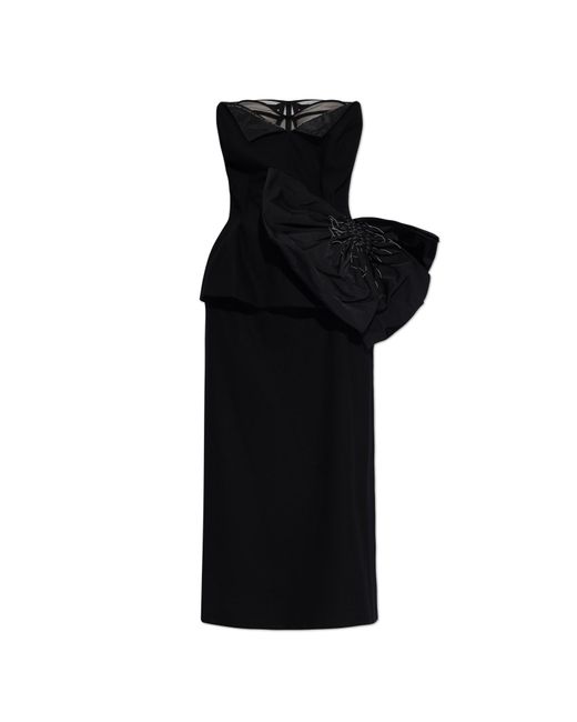 Maison Margiela Black Dress With Decorative Bow,