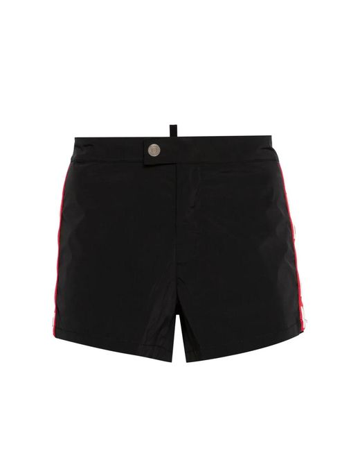 DSquared² Black Side Logo Swim Shorts for men