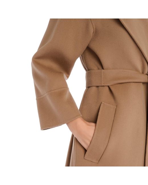 Max Mara Cappotto Con Cappuccio S In Lana Color Cammello in Brown | Lyst