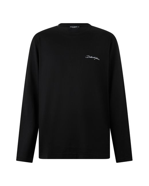 Dolce & Gabbana Black Long Sleeve Cotton Shirt T-Shirts for men