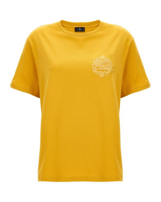 Etro Yellow Logo T-shirt