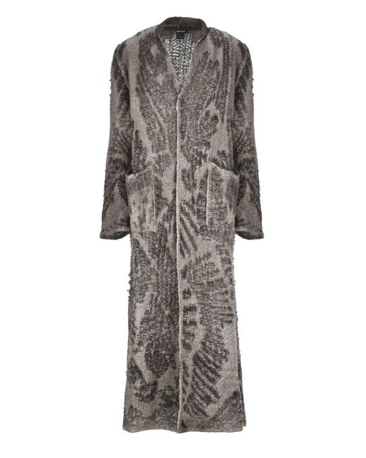 Avant Toi Gray Wool And Cashmere Long Cardigan
