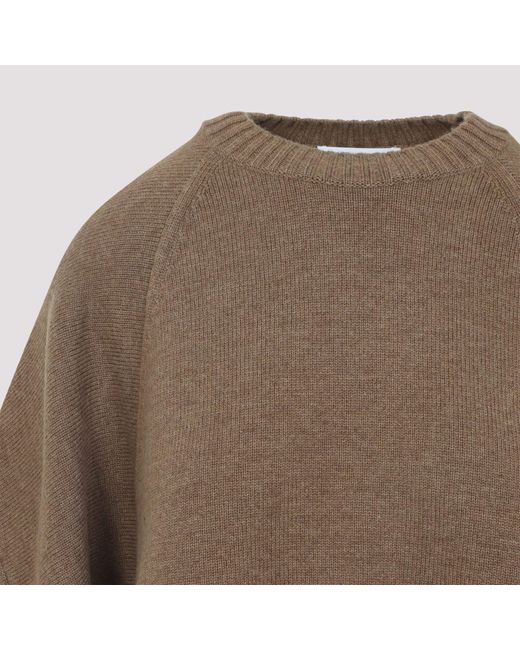 Max Mara Brown Virgin Wool Ampex Botton Sweater