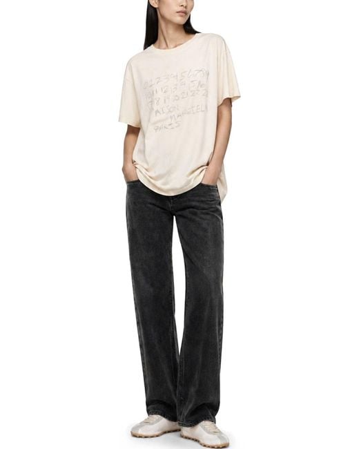 Maison Margiela White T-Shirt With Print Cotton T-Shirts