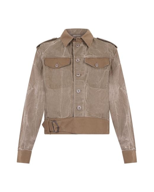 Our Legacy Brown Denim Jacket With Flap Pockets Cotton for men