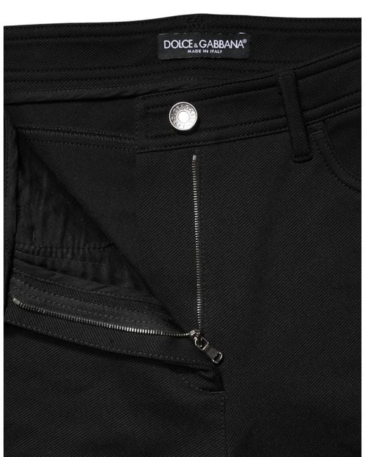 Dolce & Gabbana Black Nylon Stretch Skinny High Waist Pants 05+Pa