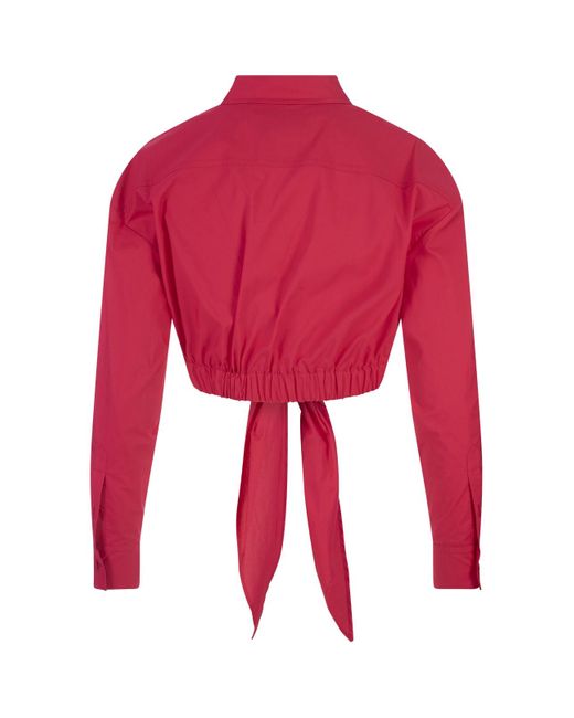 ALESSANDRO ENRIQUEZ Red Popelin Shirt With Knot