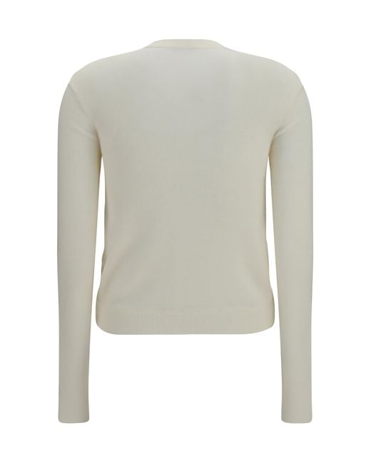 Burberry White Quilted Knit Cardigan Polyamide