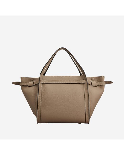 Tod's Natural Leather Shopping Bag With Logo Calfskin Handbags