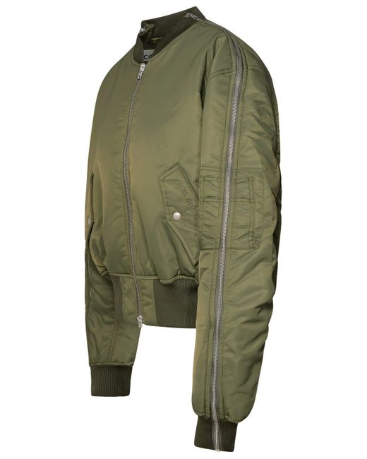 Acne Green Nylon Bomber Jacket