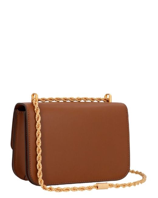 Eleanor Leather Crossbody Bag in Brown - Tory Burch