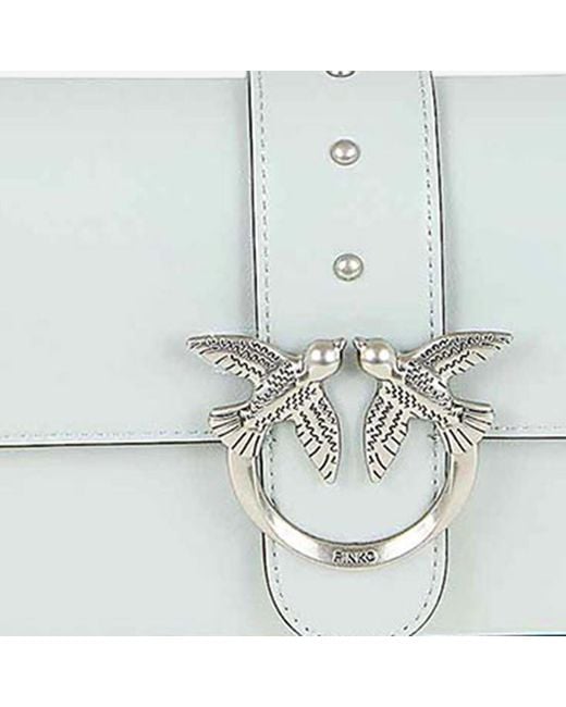 Pinko Gray Mini Leather Bag Shoulder