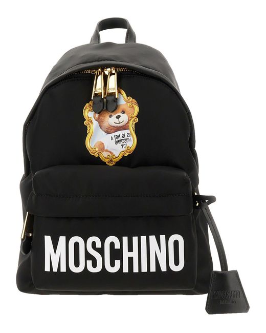 Moschino Mirror Bear Backpack in Black | Lyst
