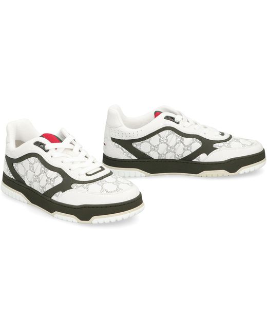 Gucci White Sneakers Re-Web Calf Skin Trainers for men