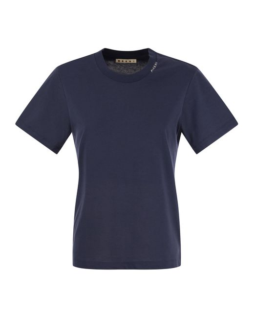 Marni Blue Set Of 3 Cotton T-Shirts