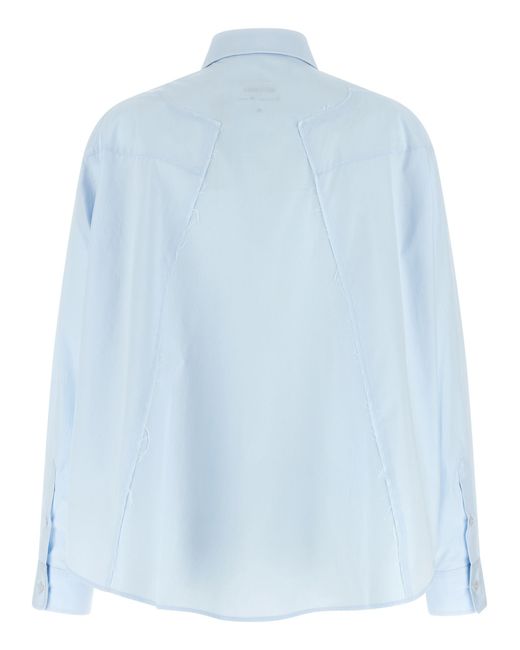 MM6 by Maison Margiela Blue Poplin Shirt Cotton Shirt, Blouse