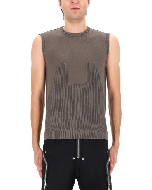 Rick Owens Brown Knitted Top New Wool Tops for men