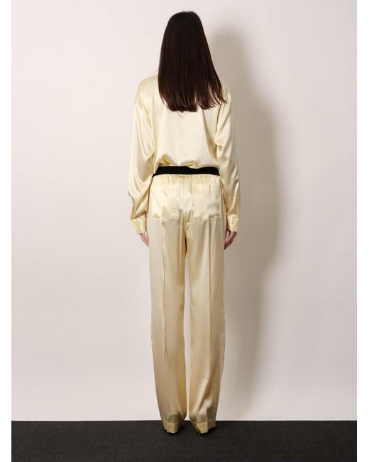 Tom Ford Natural Stretch Satin Trousers Silk