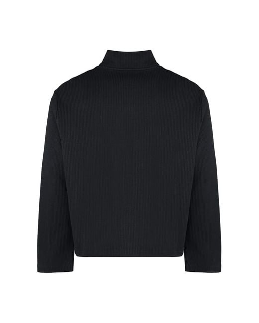 Our Legacy Black Shrunken Full-Zip Cotton Sweater for men