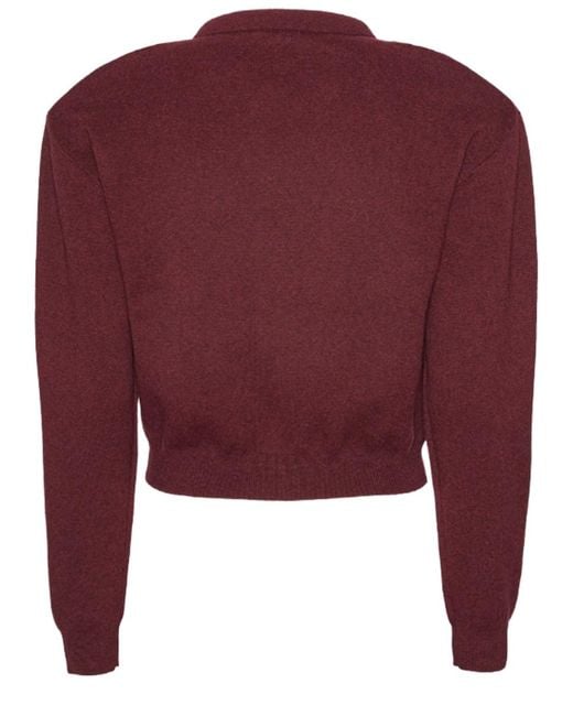 ROTATE BIRGER CHRISTENSEN Red Cardigan With Letters Lining: No Lining Jumpers