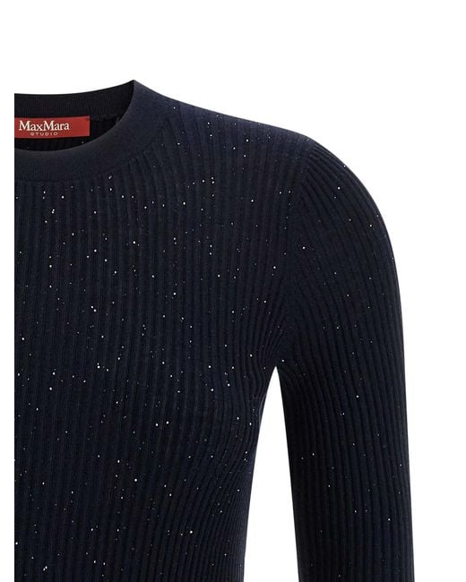 Max Mara Blue Marabu Sweater Silk Sweater, Cardigans