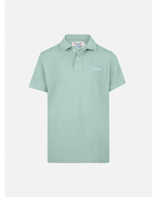 Mc2 Saint Barth Green Jeremy Jr Sage Terry Polo Shirt for men