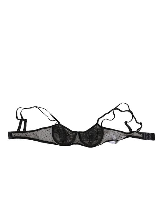 Dolce & Gabbana Black Floral Underwired Balconette Bra Underwear Co+Pa+Vi Clothing