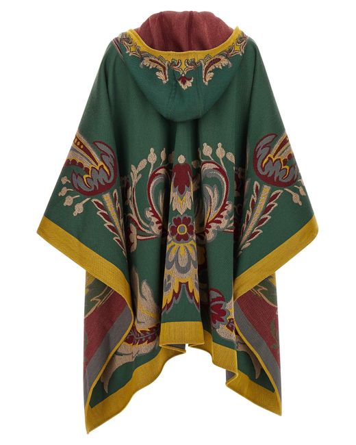 Etro Women's Green Floral Paisley Cape capes