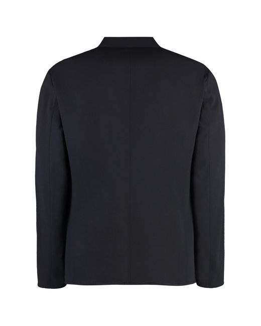 Giorgio Armani Black Single-Breasted Virgin Wool Jacket for men