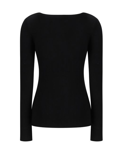 Totême Black Compact Sweater Wool