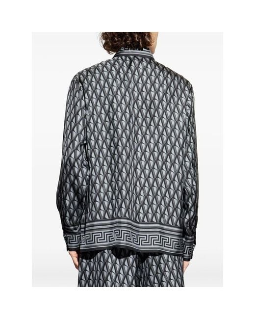 Versace Black Silk Shirt for men