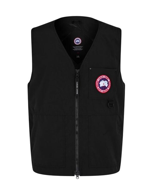 Canada Goose Black Canmore Logo Vest Clothing Coats & Jackets for men