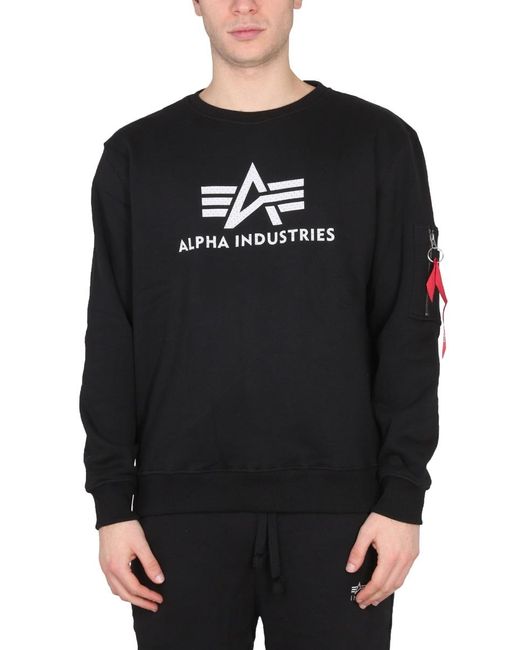 Alpha Industries Black Crewneck Sweatshirt for men