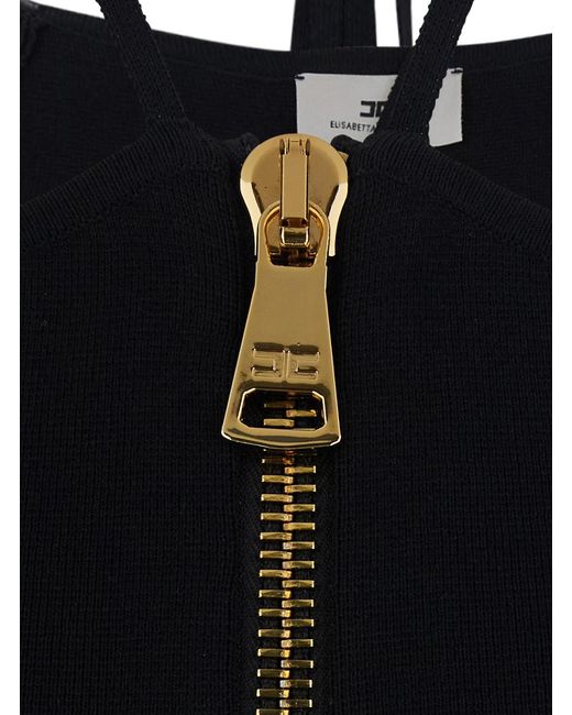Elisabetta Franchi Black Knit Mini Dress