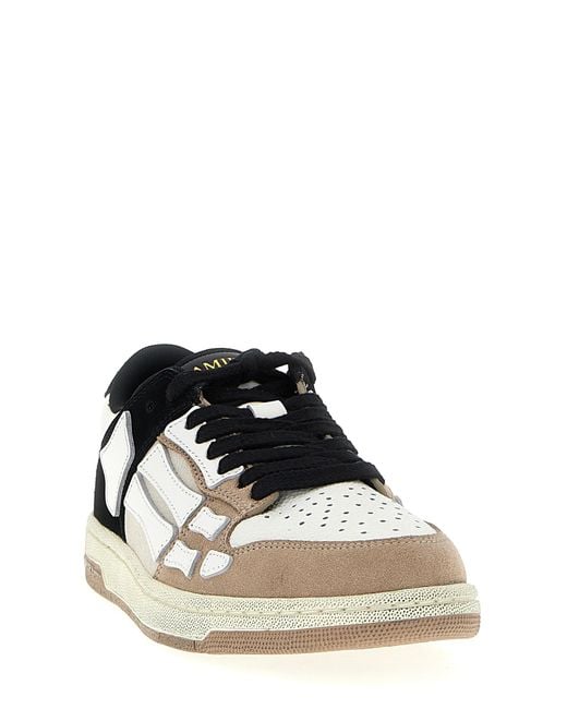 Amiri White Distressed Skel Top Low Sneakers Cow Leather (Bos Taurus) for men
