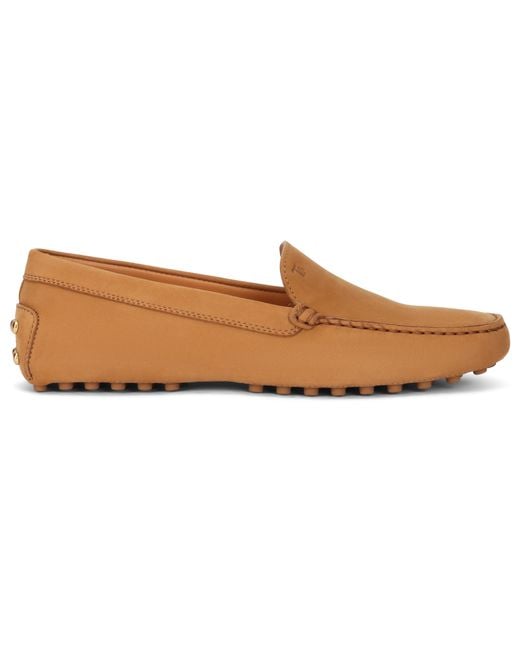 Tod's Brown Suede Moccasins Leather Loafers