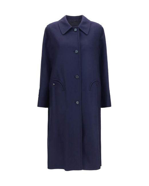 Blazé Milano Blue Nitak Woolly Wool Trench Coat Merino Ovis Aries